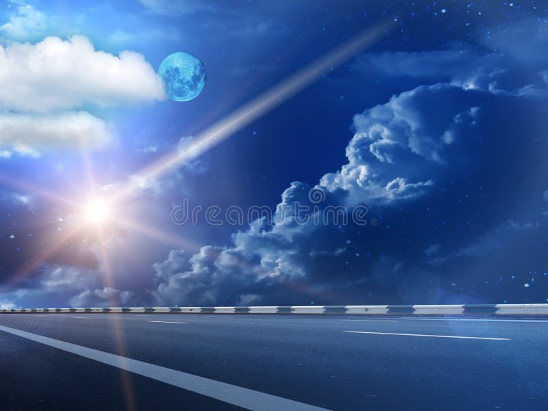 Moon sky clouds comet