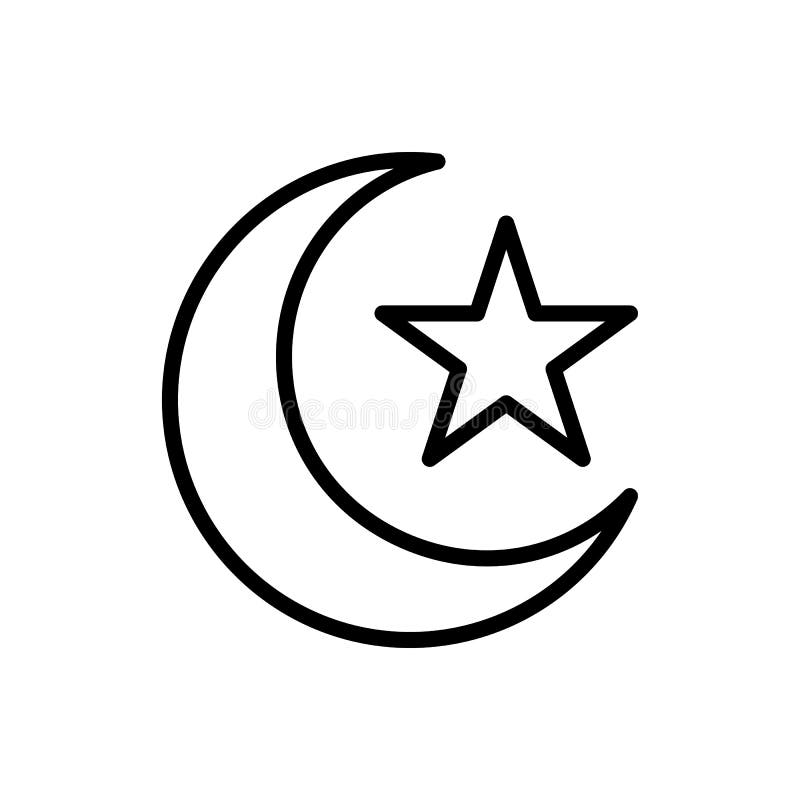Moon Star Ramadan Icon. Simple Outline Color Vector Elements of Islam