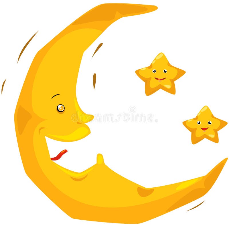 Moon with stars vector illustration