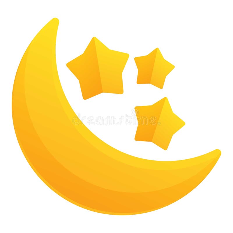 Moon and stars icon cartoon vector. Celestial infant royalty free illustration