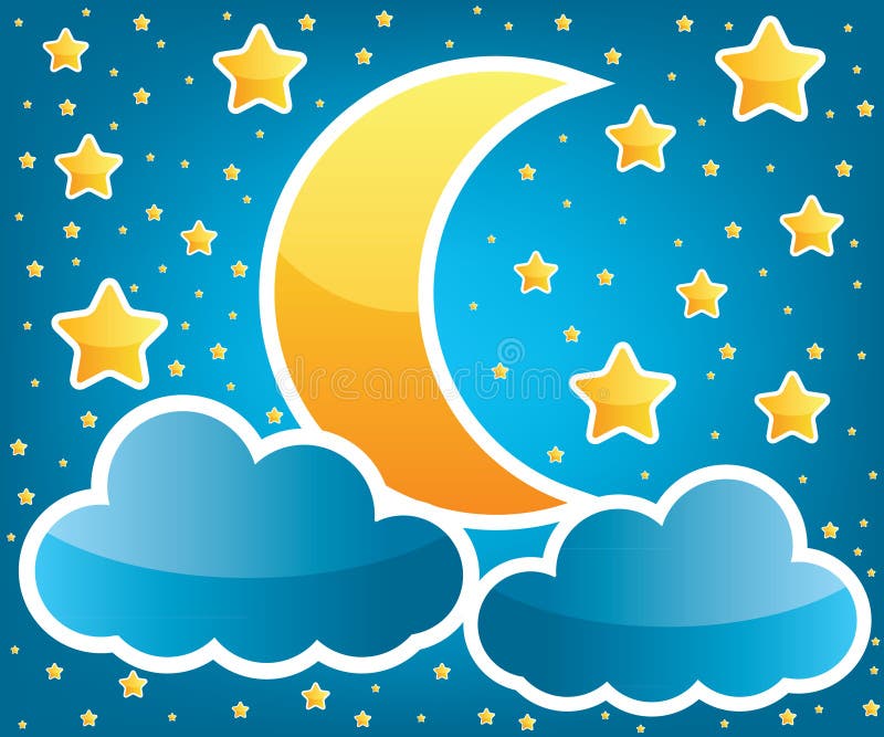 Moon and stars illustration stock illustration