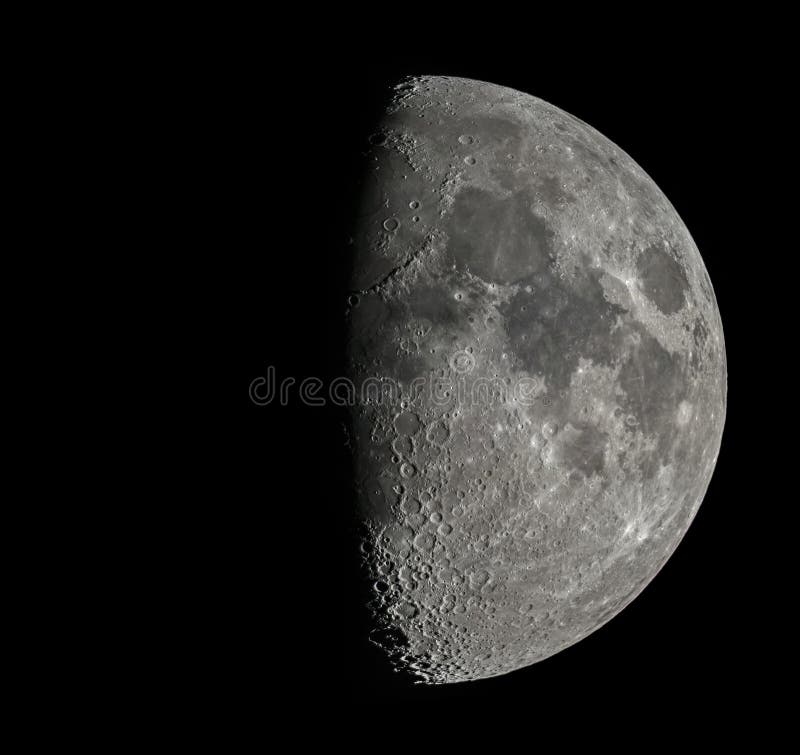 Moon by telescope stock photography