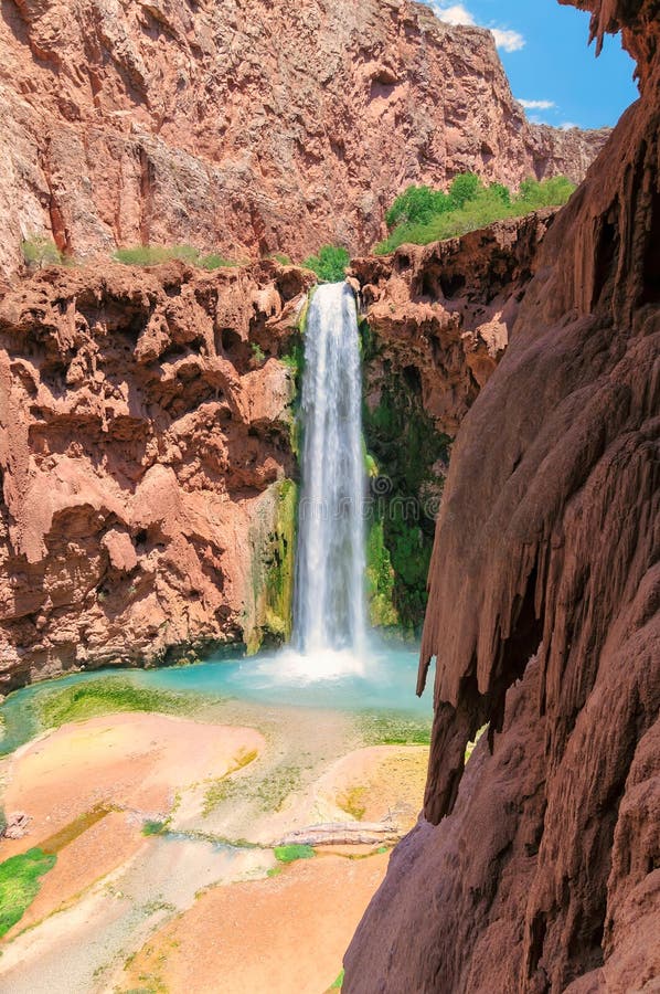 Mooney Falls, Havasu Canyon, Supai, Grand Canyon, Arizona stock photography Mooney Falls, Havasu Canyon, Supai, Grand Canyon, Arizona stock photography