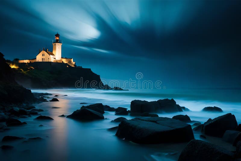 Moonlight in Ocean Landscape Bright Full Moon Over the Sea Stock Image Moonlight in Ocean Landscape Bright Full Moon Over the Sea Stock Image