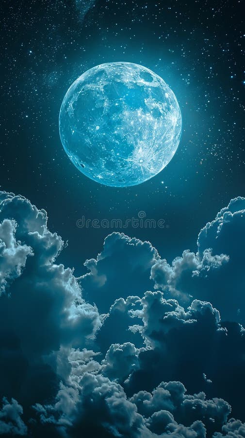 Moonlit Clouds in a Night Sky
