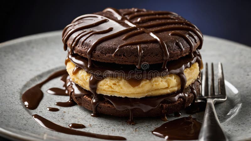 Moonpie dessert, macro shot vector illustration
