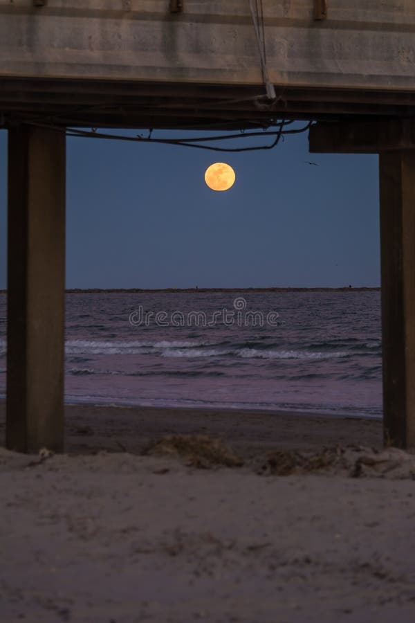 Moonrise over oceaan royalty-vrije stock foto Moonrise over oceaan royalty-vrije stock foto