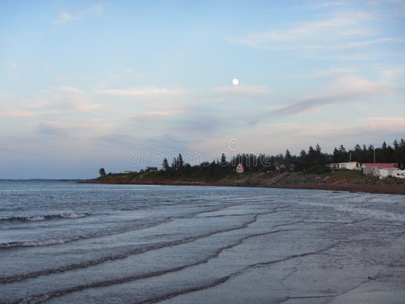 Moonrise over the ocean, pugwash Nova Scotia royalty free stock photography Moonrise over the ocean, pugwash Nova Scotia royalty free stock photography