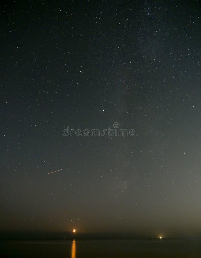 Moonset and Stars over English Channel