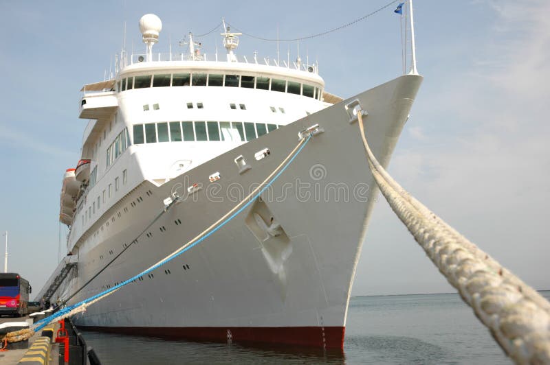 Moored cruise ship