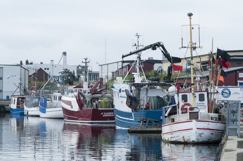 Moored fishingboats Simrishamn Sweden