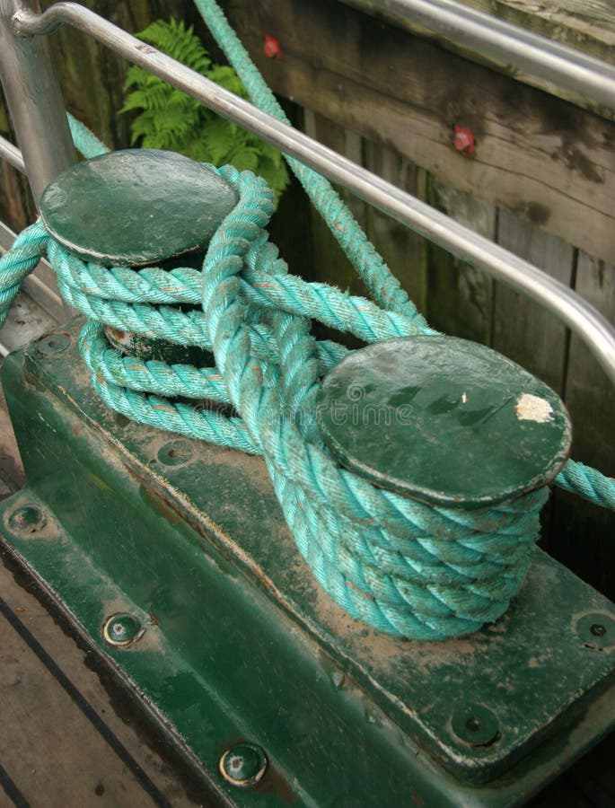 Mooring Cleat stock photo. Image of knot, moored, rope 2809548