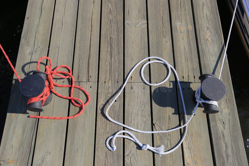 Mooring Knot at the Port Pier Stock Photo Image of motor, moored
