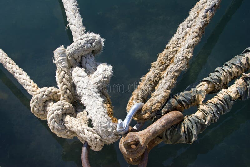 Mooring knots stock photo. Image of detail, fiber, cable 31915598