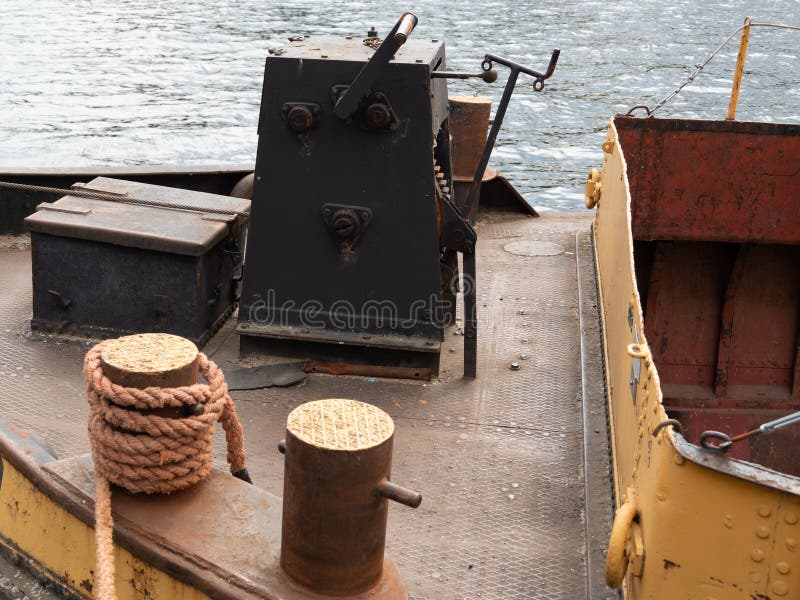 Mooring Rope of a Boat Tied To a Bollard. Stock Image Image of cord