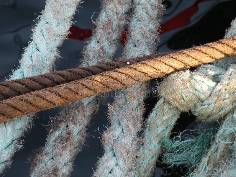Mooring ropes in a boat stock image. Image of sail, ropes 46007335