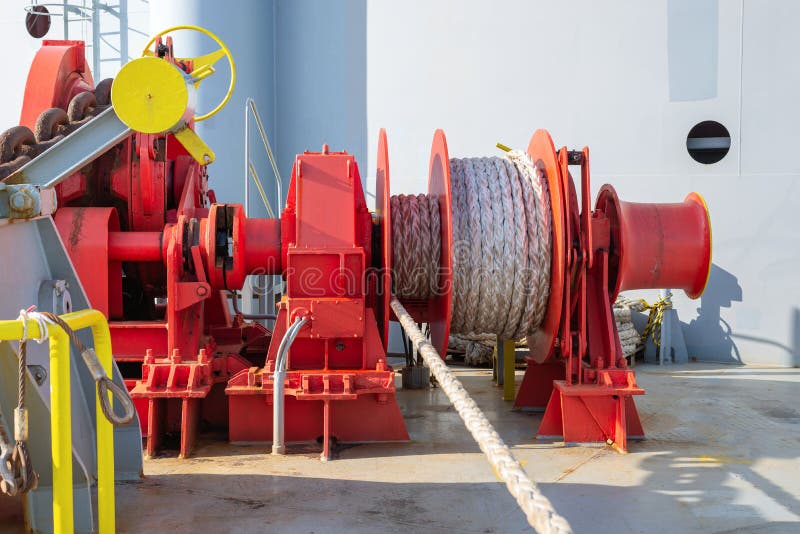 Mooring winch stock photo. Image of reel, harbour, foredeck 264774672