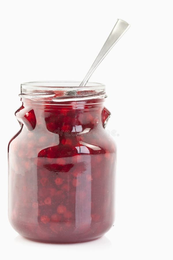 Moosbeeremarmelade in einem Glas lizenzfreies stockbild