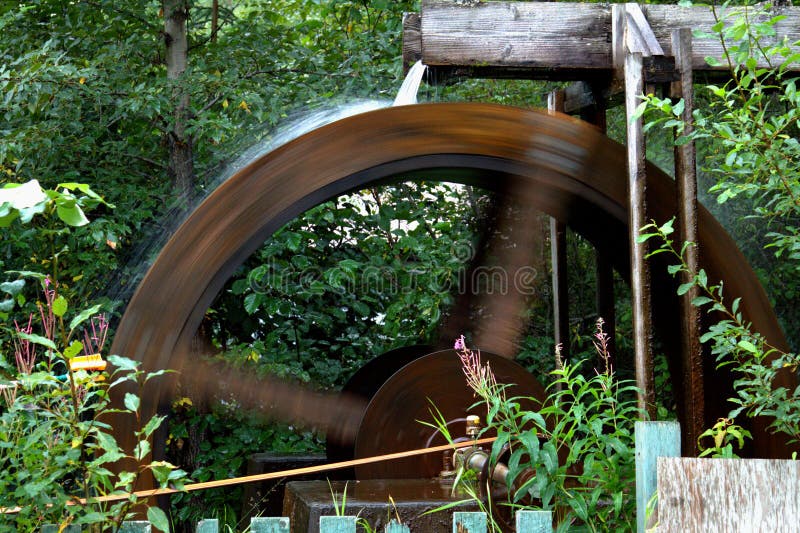 Years ago a Alaskan gentleman who lives in Moose Pass,  built this water wheel to sharpen axes, knives and any instrument that needed a sharp edge.  Still being used today, rebuilt by family and locals. Years ago a Alaskan gentleman who lives in Moose Pass,  built this water wheel to sharpen axes, knives and any instrument that needed a sharp edge.  Still being used today, rebuilt by family and locals