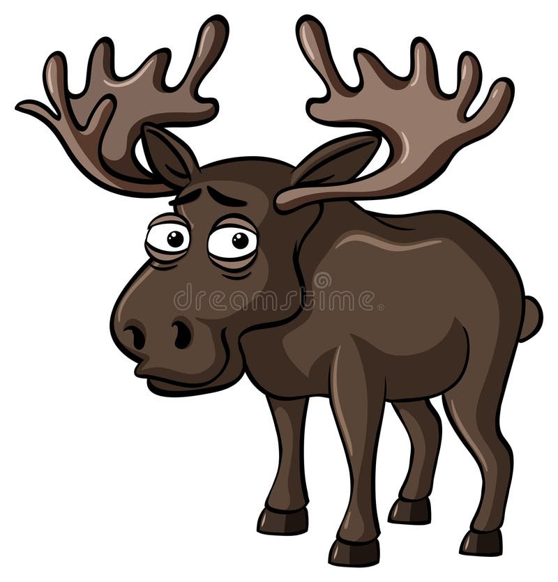 Moose with sad smile stock vector. Illustration of emotion - 95825932
