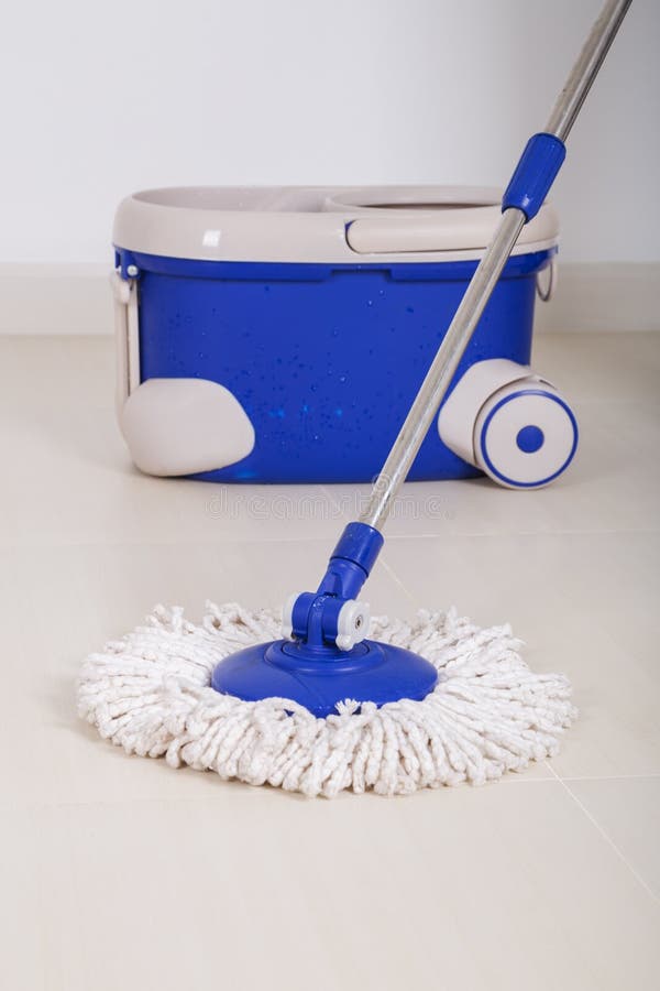 Mop and Blue Bucket for Cleaning Floor Stock Image Image of housecleaning, cleaner 89421491