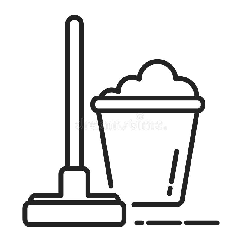 Vector bucket and mop. Cleaning Icon Stock Vector by ©Ukususha 345151228