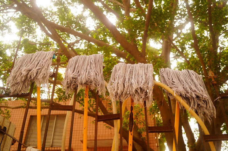 Mop Cloth Hanging Iron Railings Stock Photos Free & RoyaltyFree