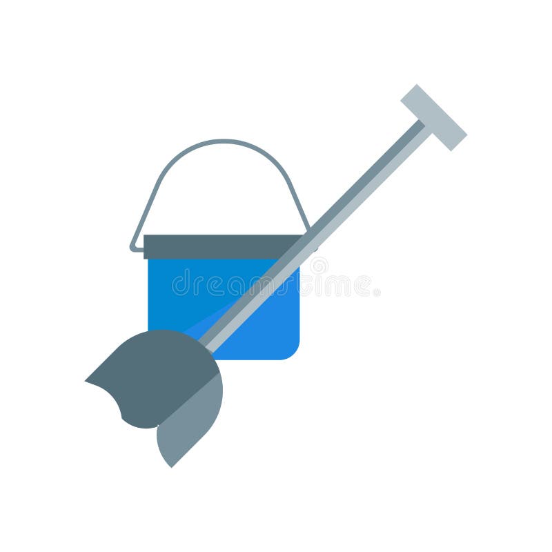 Mop Icon Vector Sign and Symbol Isolated on White Background, Mop Logo