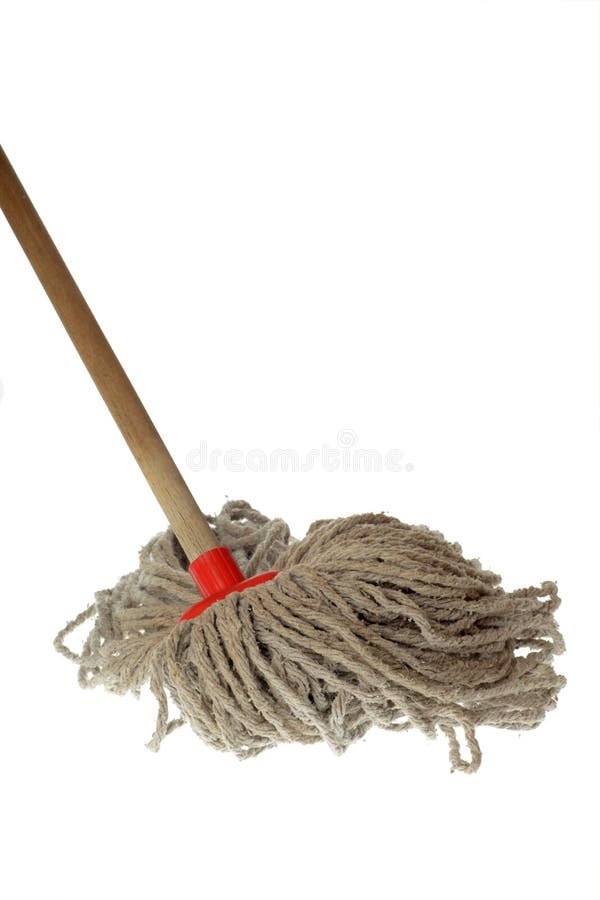 Large Mop Upside Down Isolated on White Stock Image Image of isolated