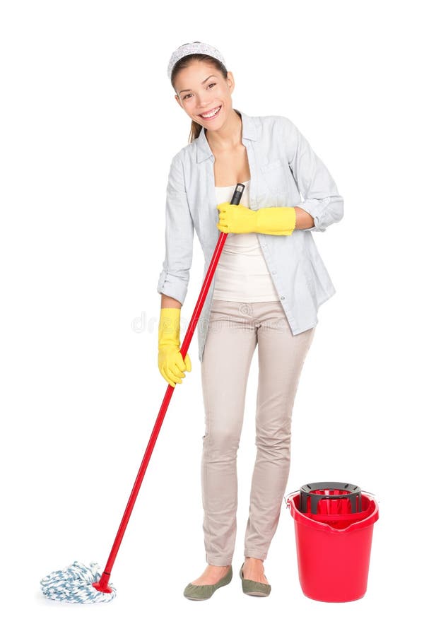 Mop пола женщины чистки моя стоковая фотография Mop пола женщины чистки моя стоковая фотография