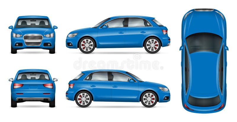 Moquerie bleue de voiture de SUV illustration stock Moquerie bleue de voiture de SUV illustration stock