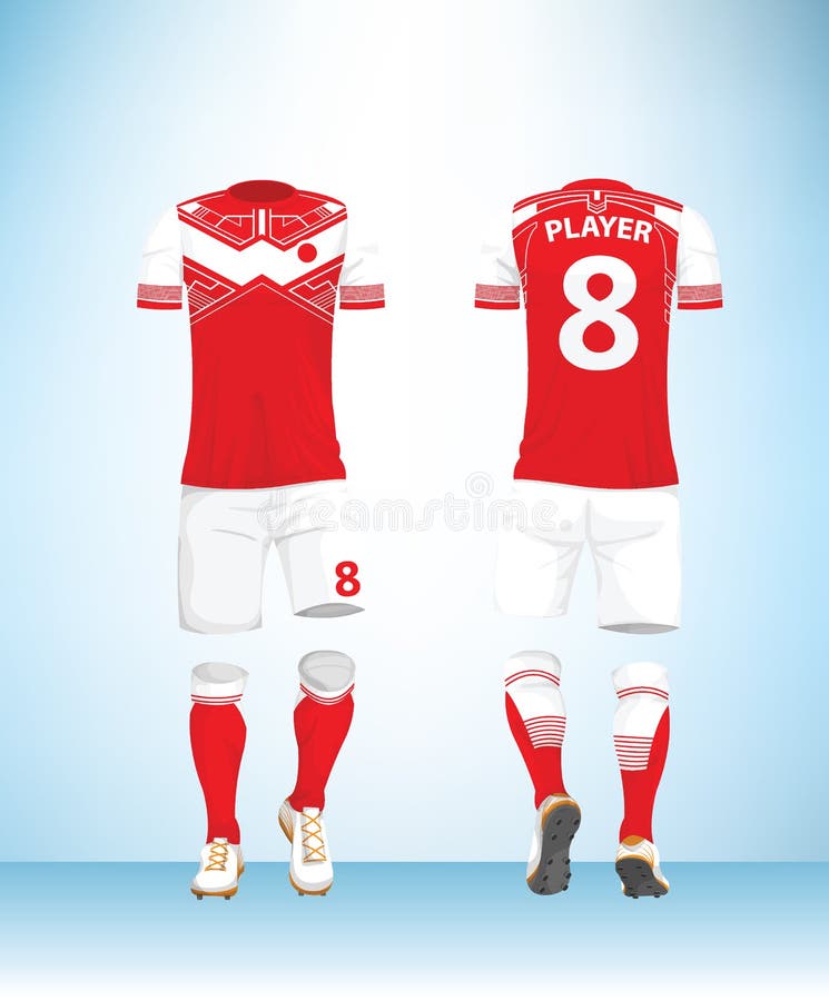 Moquerie rouge de T-shirt du football de débardeur de football illustration de vecteur Moquerie rouge de T-shirt du football de débardeur de football illustration de vecteur
