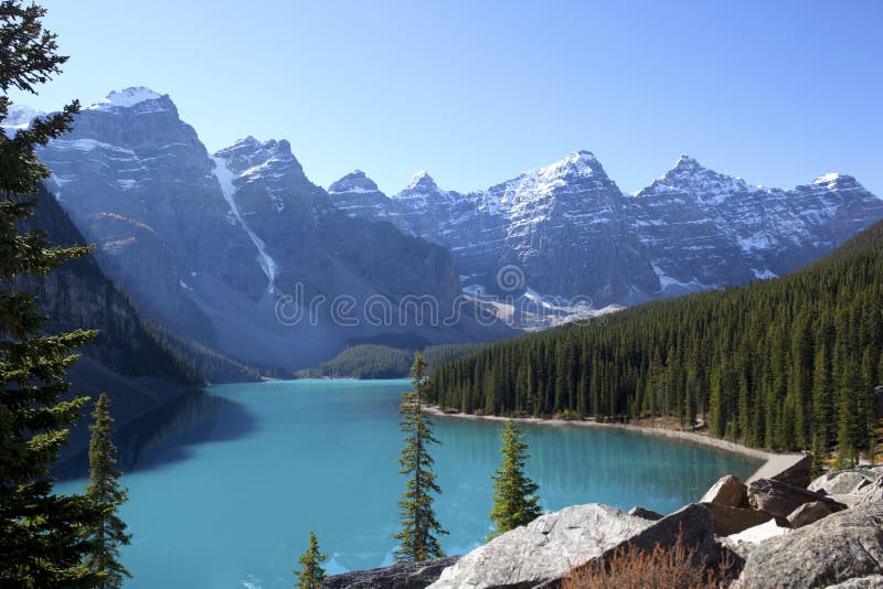 Moraine Lake, Alberta, Canada stock photos