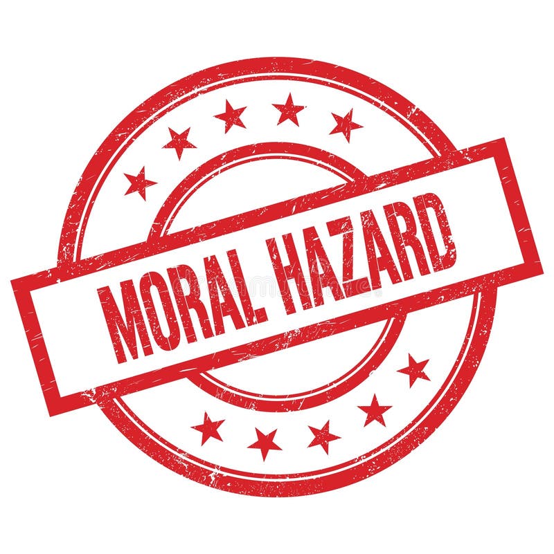 MORAL HAZARD Text on Red Grungy Round Rubber Stamp Stock Illustration - Illustration of concept, banner: 228553541