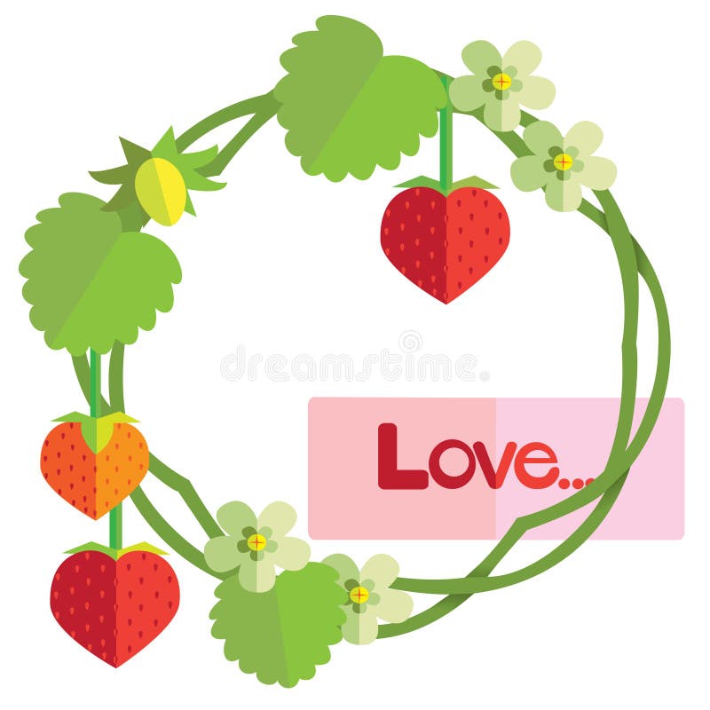  Morango do amor ilustração stock