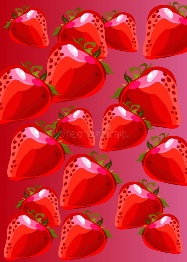 Morango fresca da folha do fruto do vetor madura ilustração do vetor Morango fresca da folha do fruto do vetor madura ilustração do vetor