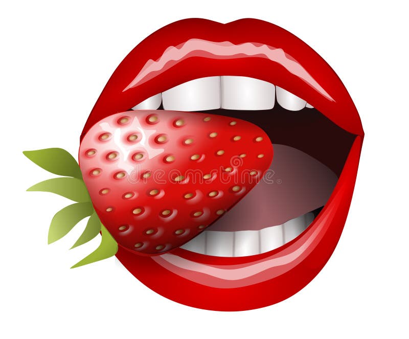 Morango 'sexy' vermelha dos bordos ilustração royalty free Morango 'sexy' vermelha dos bordos ilustração royalty free