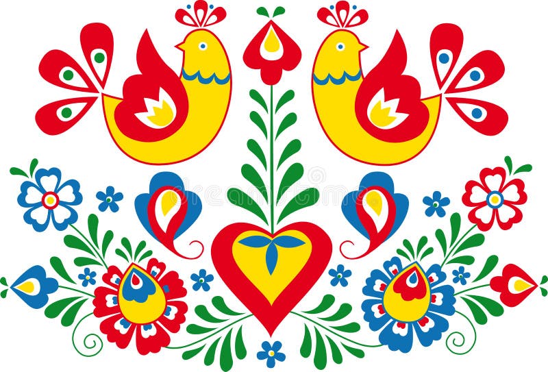 Vector folk ornament from the South Moravia. Vector folk ornament from the South Moravia