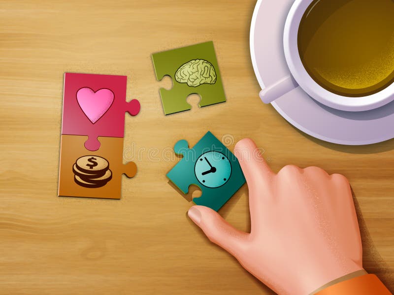 Morceaux de puzzle de la vie illustration libre de droits Morceaux de puzzle de la vie illustration libre de droits