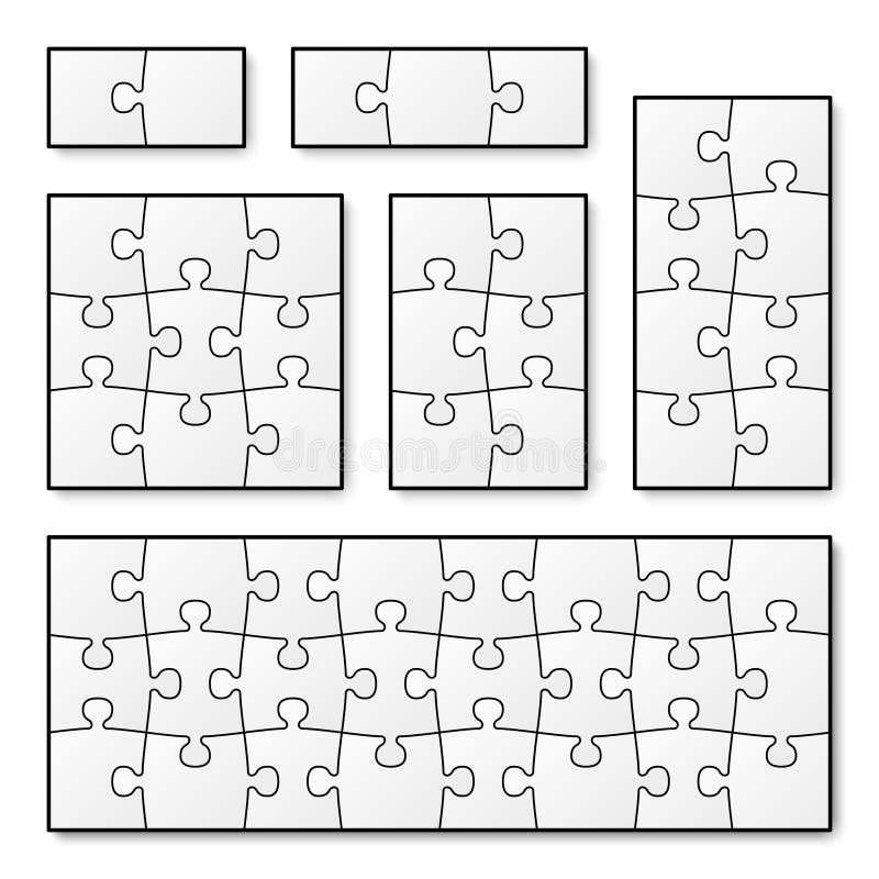 Morceaux vides de puzzle de vecteur pour le jeu denteux illustration stock Morceaux vides de puzzle de vecteur pour le jeu denteux illustration stock