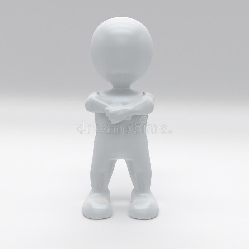 3D Render of Morph Man with arms folded protesting peacefully. 3D Render of Morph Man with arms folded protesting peacefully