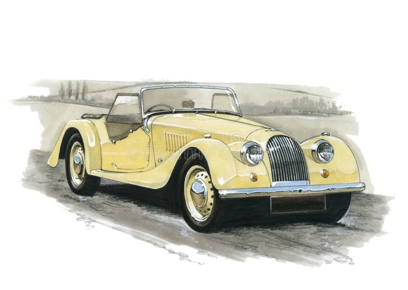 Illustration of a Morgan 4/4 Series II-V. Illustration of a Morgan 4/4 Series II-V