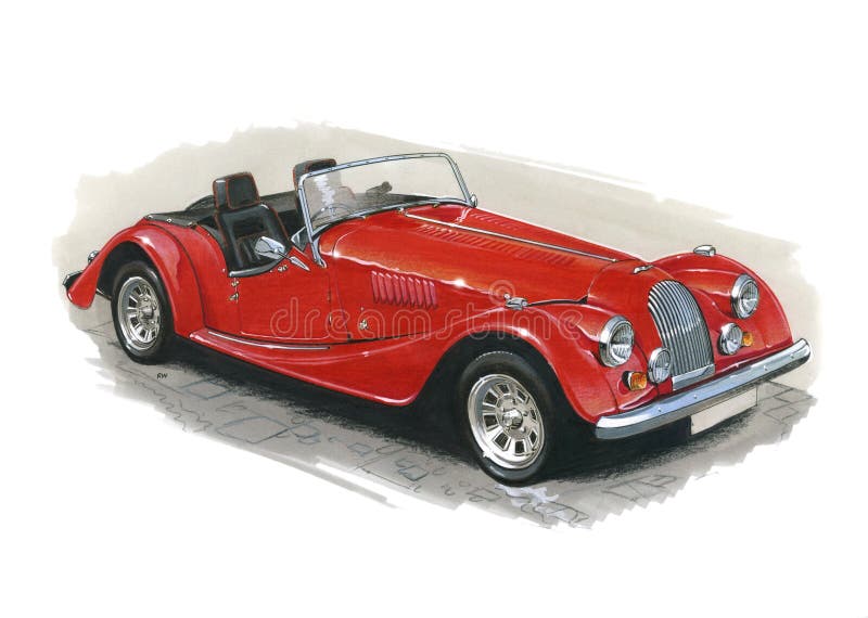 Illustration of a Morgan Plus 8. Illustration of a Morgan Plus 8