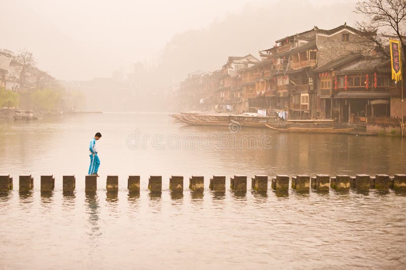 Morgen in alter Stadt Feng Huangs lizenzfreie stockfotos Morgen in alter Stadt Feng Huangs lizenzfreie stockfotos