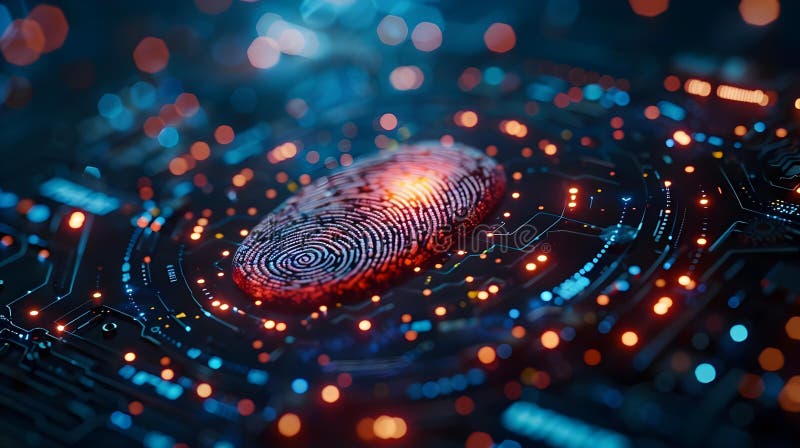 Morgen sicher : biometrische Authentifizierung. Begriff Cybersicherheitsdaten stock abbildung