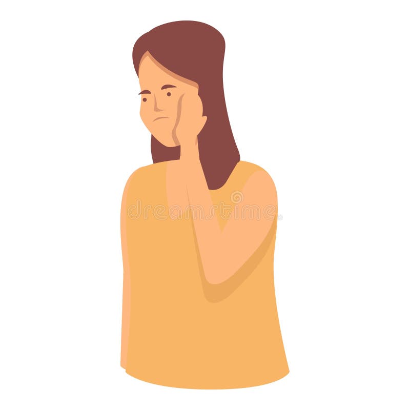 Morgonflicka, tandvärk, ikon, tecknad. munkavle royaltyfri illustrationer