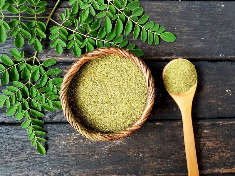 Moringa leaf powder stock photos Moringa leaf powder stock photos