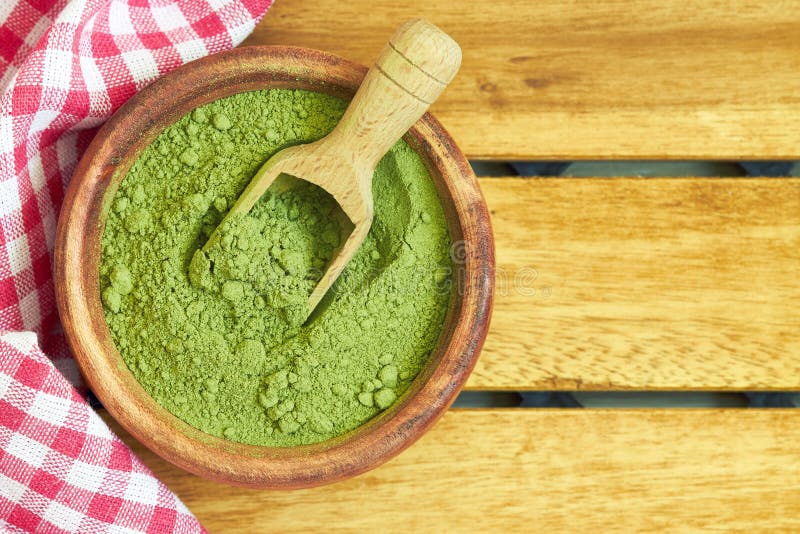 Moringa oleifera proszek zdjęcie stock