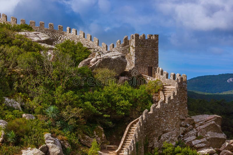 Morisk slott i Sintra - Portugal