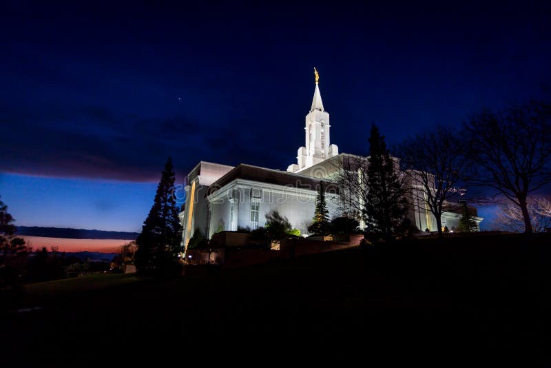 Bountiful Utah Mormon Temple at Night